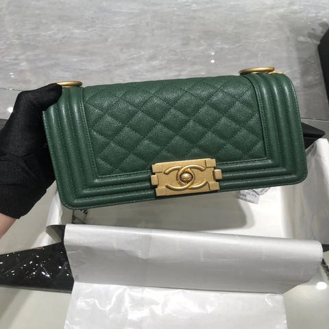 TÚI CHANEL LEBOY DIAMOND QUILTE CAVIAR GREEN DA HASS 20