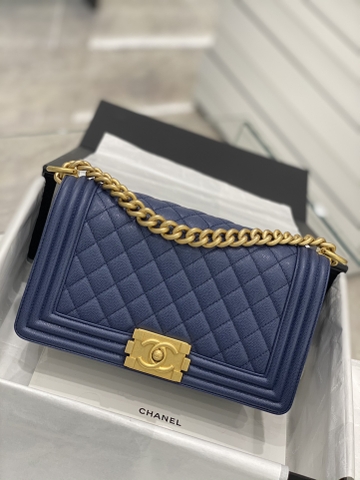 TÚI CHANEL LEBOY CAVIAR BLUE DA HAAS 25