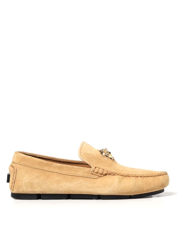 GIÀY VERSACE Medusa head Camel loafers