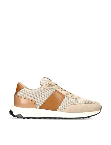 GIÀY TODS Luxury leather and woven low-top trainers