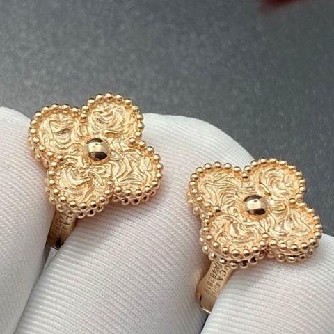 BÔNG TAI CLEEF & ARPELS ALHAMBRA VINTAGE GOLD 18K YELLOW GOLD