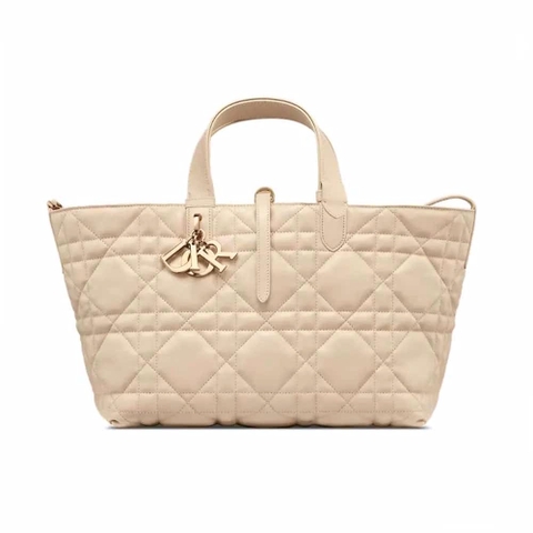 TÚI Dior Toujours Powder Beige Macrocannage Calfskin cỡ trung
