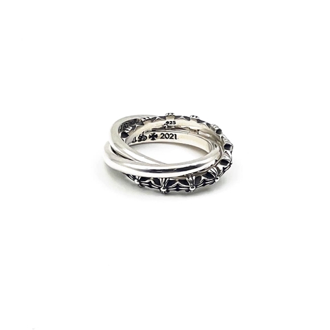NHẪN CHROME HEARTS BA MẶT HÌNH TRÁI TIM Bạc S925