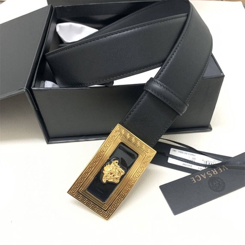 DÂY LƯNG VERSACE MEDUSA HEAD PLATED CALFSKIN LEATHER Khóa vàng