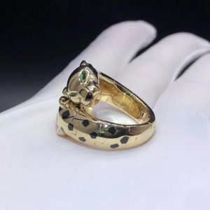 Nhẫn Cartier Panthère de Cartier hai đầu đá Tsavorite Onyx đen vàng hồng 18K