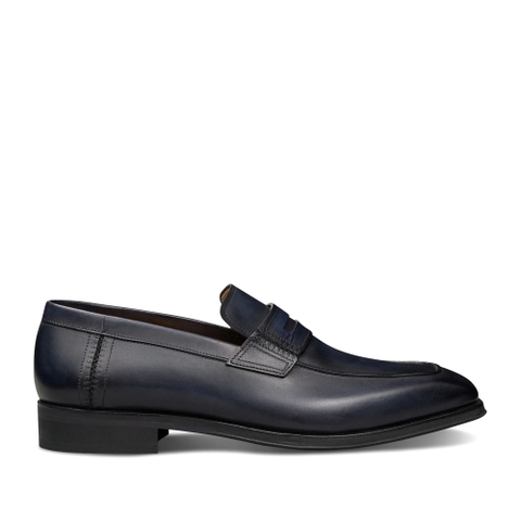 GIÀY BERLUTI Andy Infini Couture Leather Loafer Nero Blue