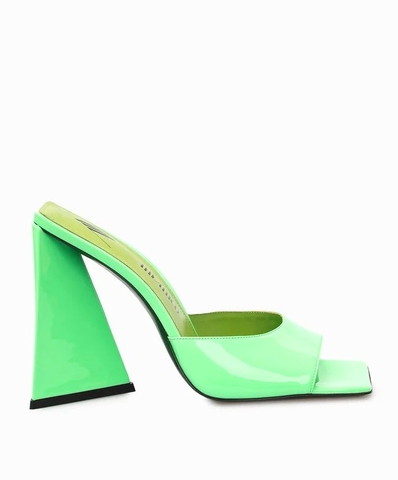 GIÀY THE ATTICO DEVON NEON GREEN LEATHER SANDALS