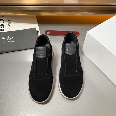 GIÀY BERLUTI SNEAKER SUEDE BLACK HANDMADE TOP QUALITY SHOES AAA