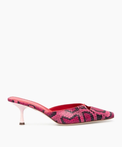 GIÀY SERGIO ROSSI PINK LEATHER MULES GRAZIE