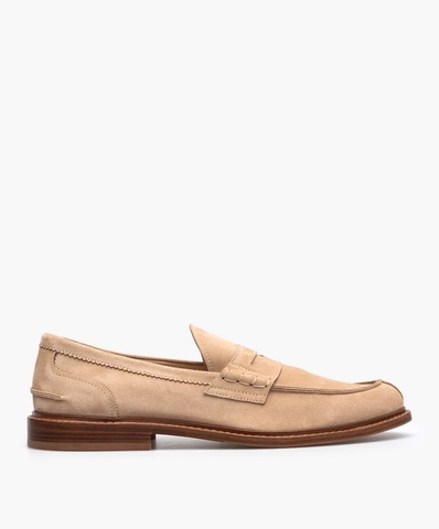 GIÀY BRUNELLO CUCINELLI BROWN SUEDE LOAFERS