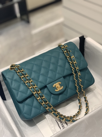TÚI Chanel CF CAVIAR GREEN DA HAAS