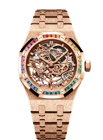 Đồng hồ Audemars Piguet Royal Oak Double Balance Openworked Rose Gold Frosted mặt số màu vàng hồng