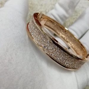Vòng tay BVLGARI B.zero1 9.52ct đính kim cương lớn vàng hồng 18K