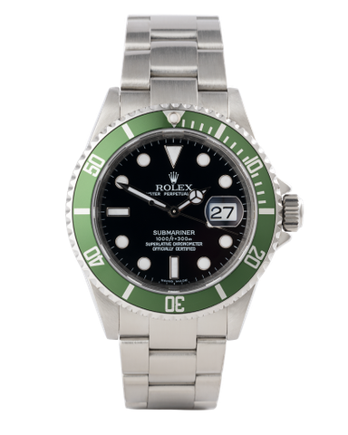 Đồng hồ Rolex Submariner Black Dial Green Bezel mặt số màu đen