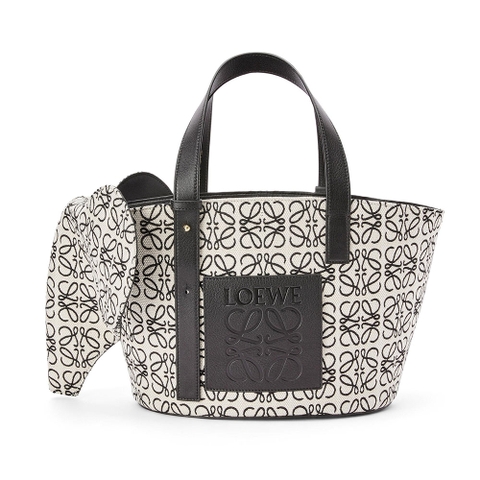 TÚI Loewe Elephant Basket Bag in Anagram Jacquard and Calfskin