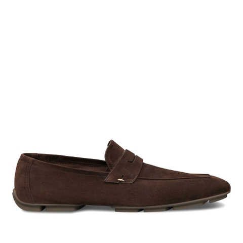 GIÀY BERLUTI Lorenzo Drive Camoscio Leather Loafer Pepper