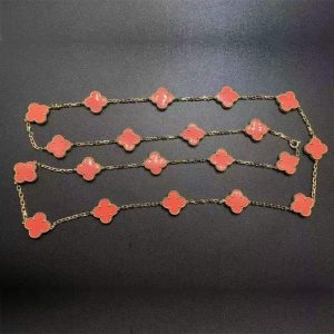 Vòng cổ Van Cleef & Arpels Vintage Alhambra 20 Motif vàng hồng 18K