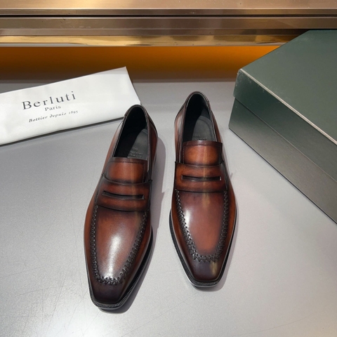 GIÀY BERLUTI LOAFER BROWN HANDMADE TOP QUALITY SHOES AAA