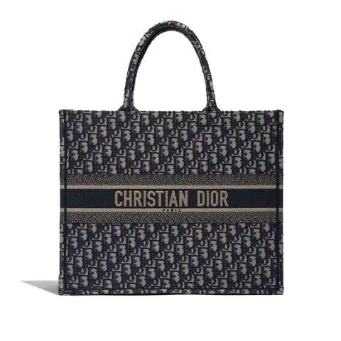 TÚI Dior Book Tote Large Canvas Blue White