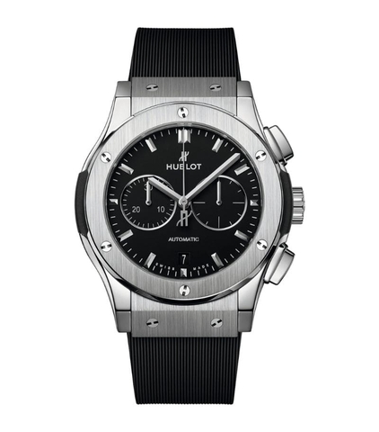 ĐỒNG HỒ HUBLOT Titanium Classic Fusion Chronograph Watch 42mm mặt số màu đen