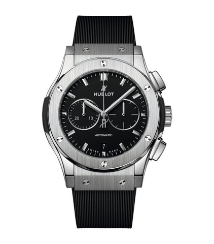ĐỒNG HỒ HUBLOT Titanium Classic Fusion Chronograph Watch 42mm mặt số màu đen