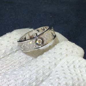 Nhẫn Cartier Love đính kim cương vàng trắng 18K