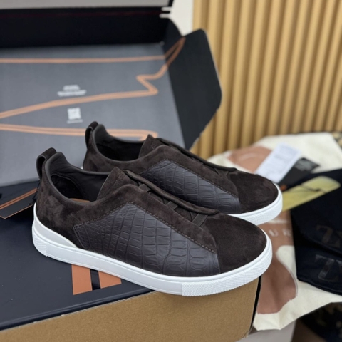 GIÀY ERMENEGILDO ZEGNA TRIPLE STITCH CROCODILE TOP QUALITY SHOES AAA