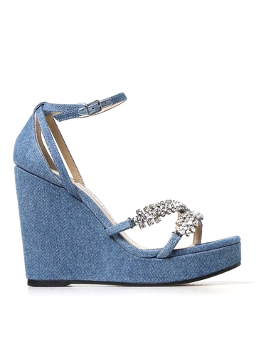 GIÀY JIMMY CHOO Blue wedge shoes