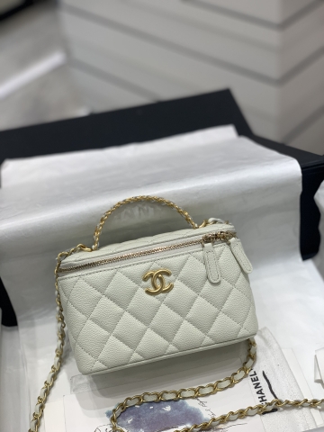 TÚI CHANEL 22S Caviar BOX White trắng da HAAS