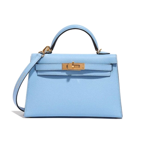 TÚI Hermès Kelly Mini Epsom Blue Celeste