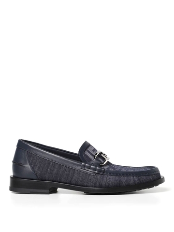 GIÀY FENDI Loafers in denim and leather