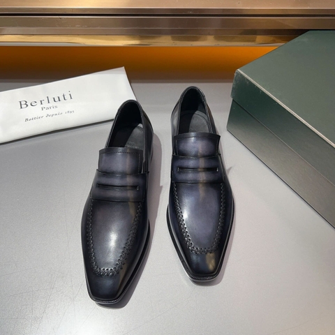 GIÀY BERLUTI LOAFER GRAY HANDMADE TOP QUALITY SHOES AAA