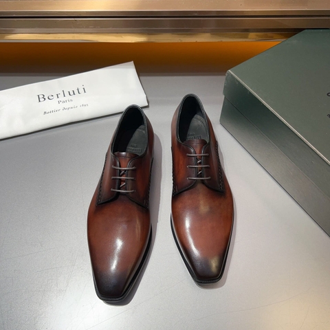 GIÀY BERLUTI BUSINESS BROWN HANDMADE TOP QUALITY SHOES AAA