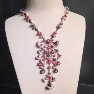 Vòng cổ BVLGARI Divas Dream Rubellite và Amethyst vàng hồng 18K
