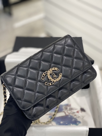 TÚI CHANEL WOC Lambskin Black đen da HAAS