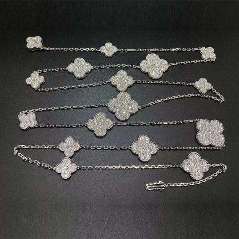 Dây chuyền dài Van Cleef & Arpels Vàng trắng 18K Diamond Magic Alhambra 16 họa tiết 18K  (Liên hệ để biết giá)