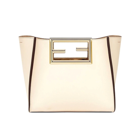 TÚI Fendi Way Medium Made of Camellia-Colored Leather Bag-White
