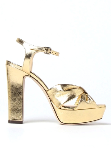 GIÀY JIMMY CHOO Gold heeled sandals shoes