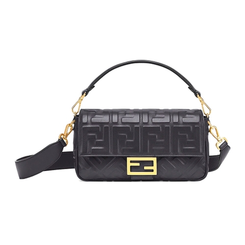 TÚI Fendi Iconic Medium Baguette Black Leather Bag