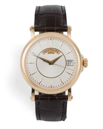 Đồng hồ Patek Philippe Calatrava Officer's Case Rose Gold mặt số màu trắng