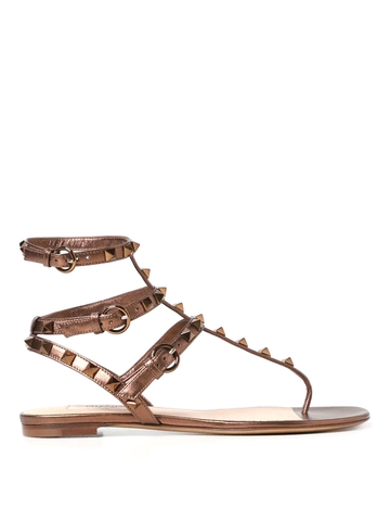 GIÀY VALENTINO GARAVANI Bronze flat sandals shoes