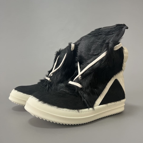 GIÀY RICK OWENS HORSE FUR LÔNG NGỰA THẬT HIGH TOP TOP QUALITY SHOES AAA