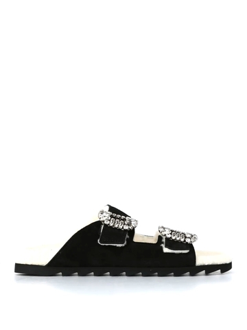GIÀY ROGER VIVIER Black flat sandals shoes