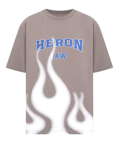 ÁO HERON PRESTON GRAY HERON LAW FLAMES PRINT T-SHIRT