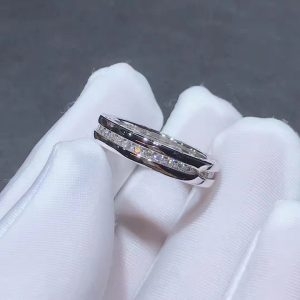 Nhẫn BVLGARI B.zero1 kim cương vàng trắng 18K