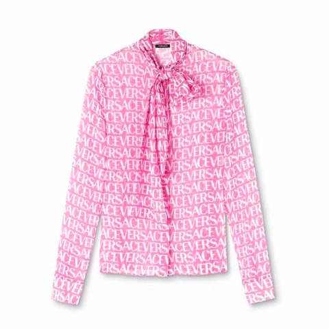 ÁO Versace Allover Logo-Pink
