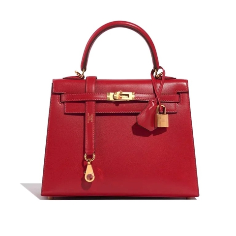 TÚI Hermès Kelly 25 Tadelakt Rouge Vif