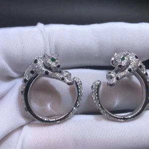 Bông tai Cartier 3.11CT Diamond Panthère de Cartiervàng trắng 18K