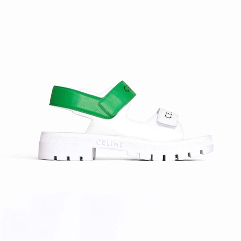 DÉP SANDAL Celine Women Leo Scratch Sandal in Calfskin-Green