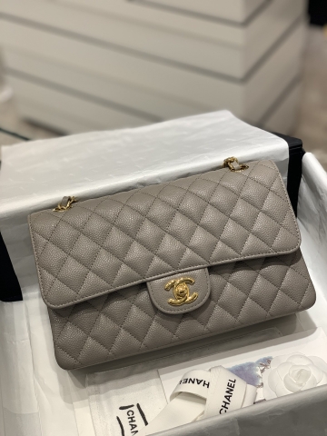 TÚI CHANEL CF 25 CAVIAR GREY DA HAAS